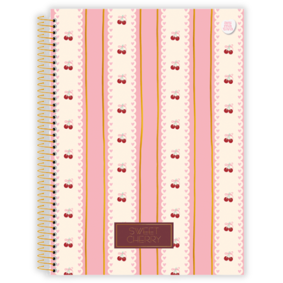 Caderno com Espiral Universitário Sweet Cherry 1 Matéria Animativa - #5