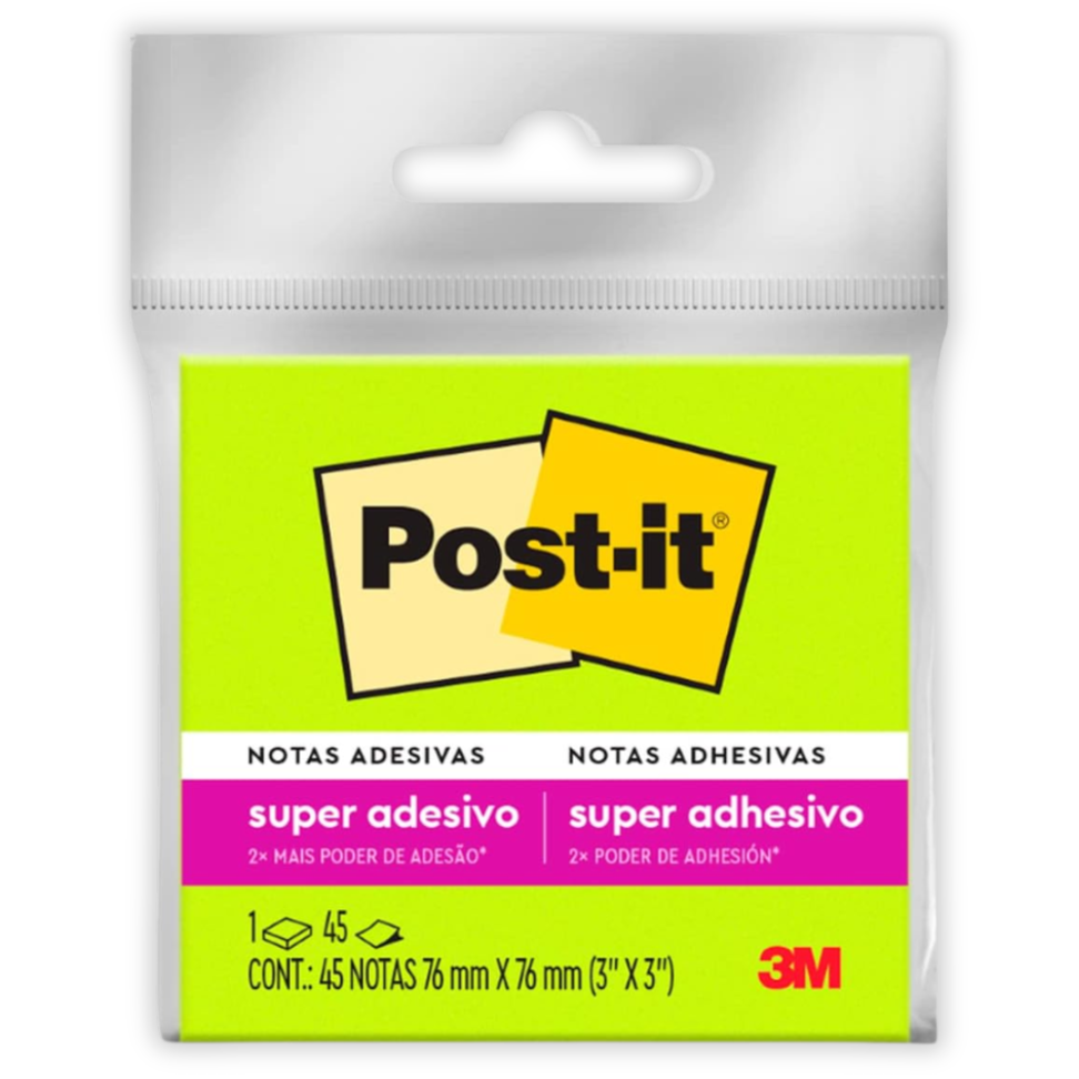 Notas Autoadesivas Post-It 76mm x 76mm Neon 3M - #4