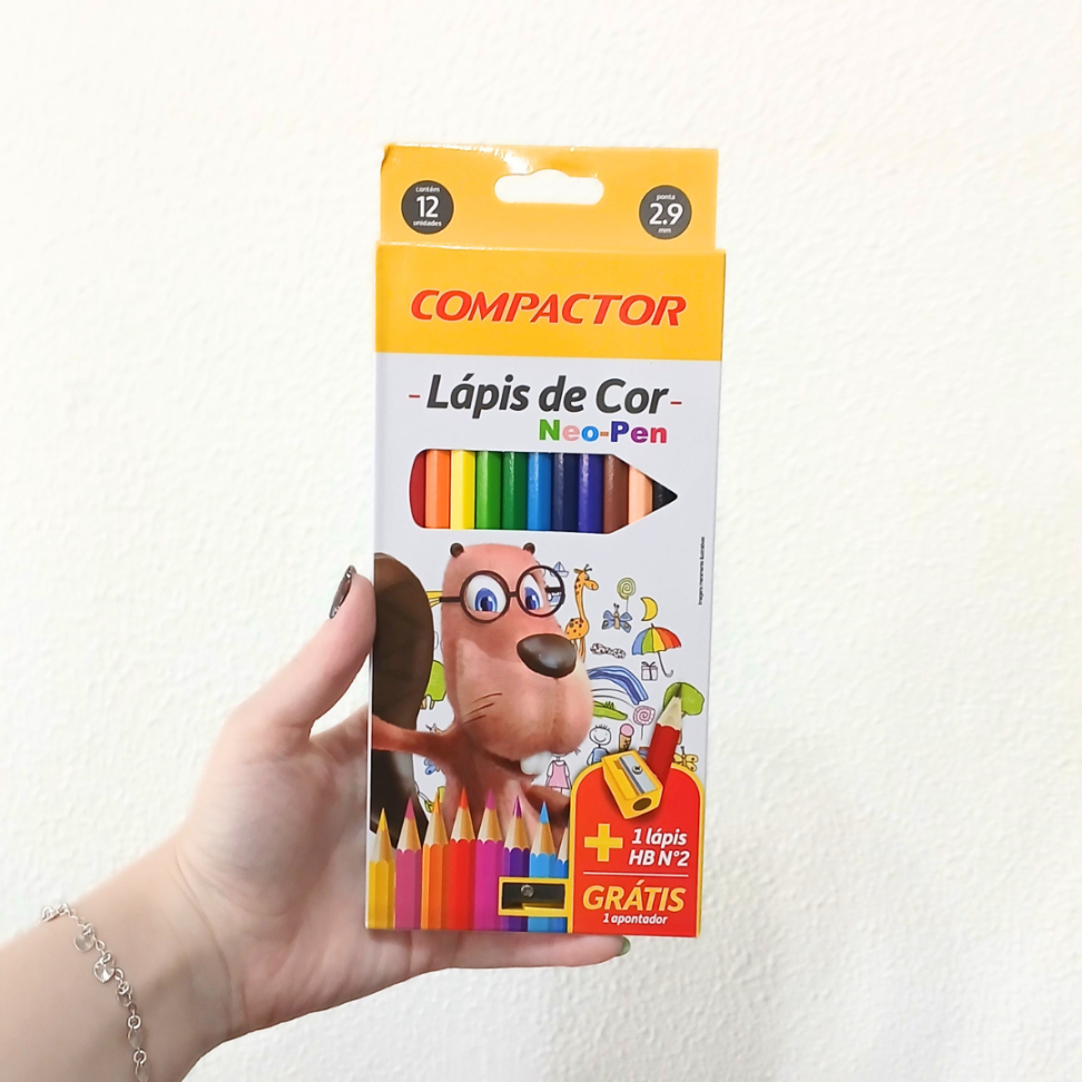 Lápis de Cor 12 Cores + 1 Lápis Grafite + 1 Apontador Simples Neo-Pen Compactor - #3