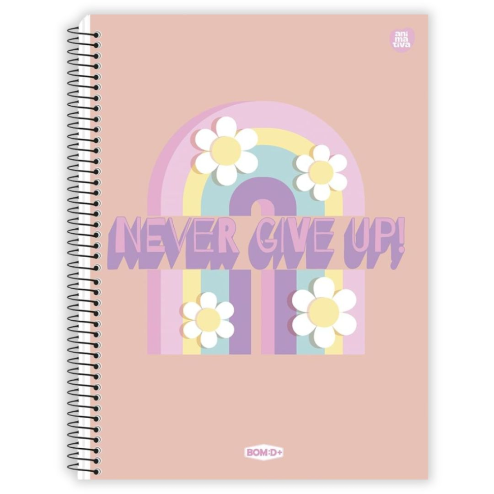 Caderno com Espiral Universitário Bom D+ Feminino 1 Matéria Animativa - #3