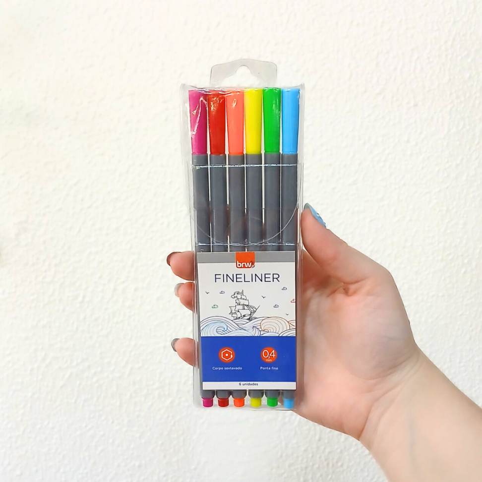 Caneta Hidrográfica Fineliner 6 Cores Neon 0.4 BRW - #3