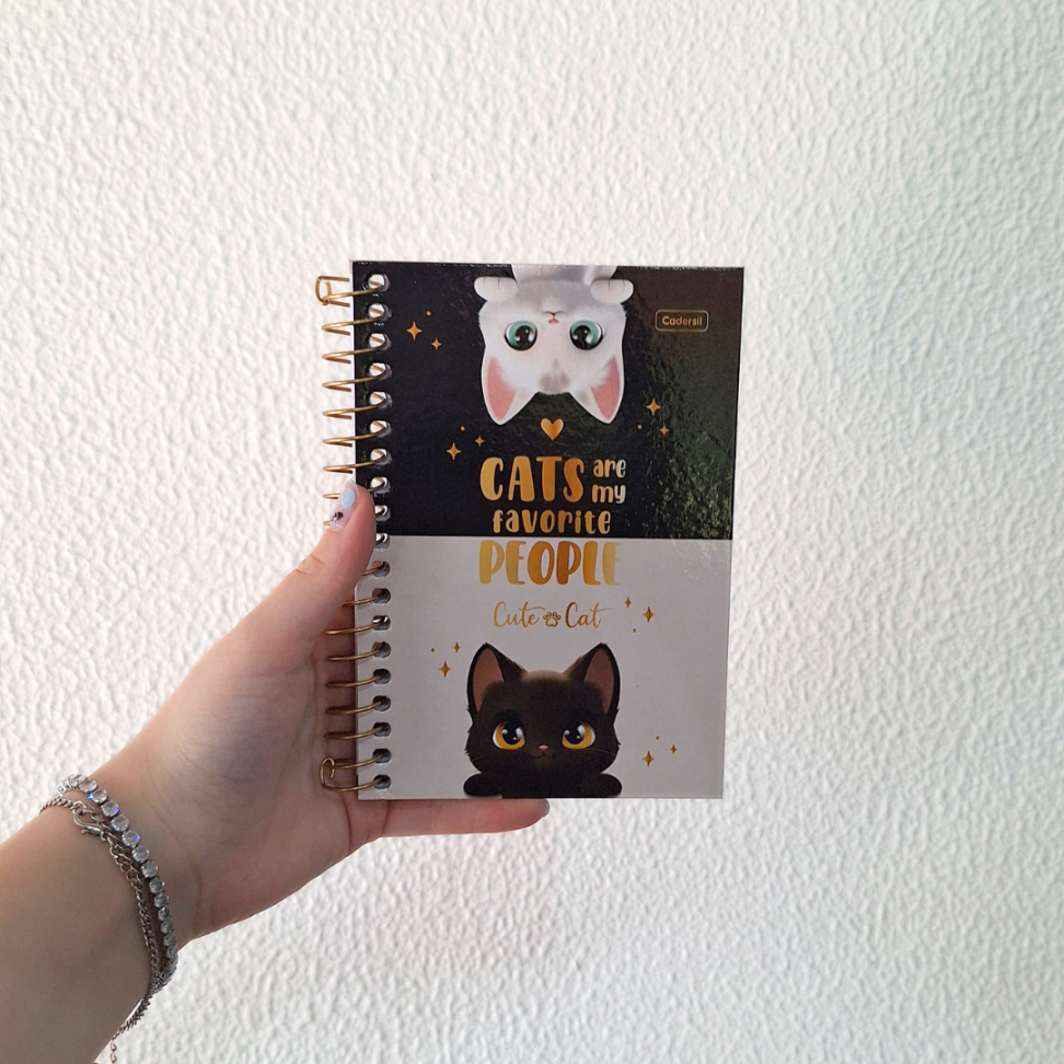 Caderneta com Espiral Cute Cat Cadersil - #9