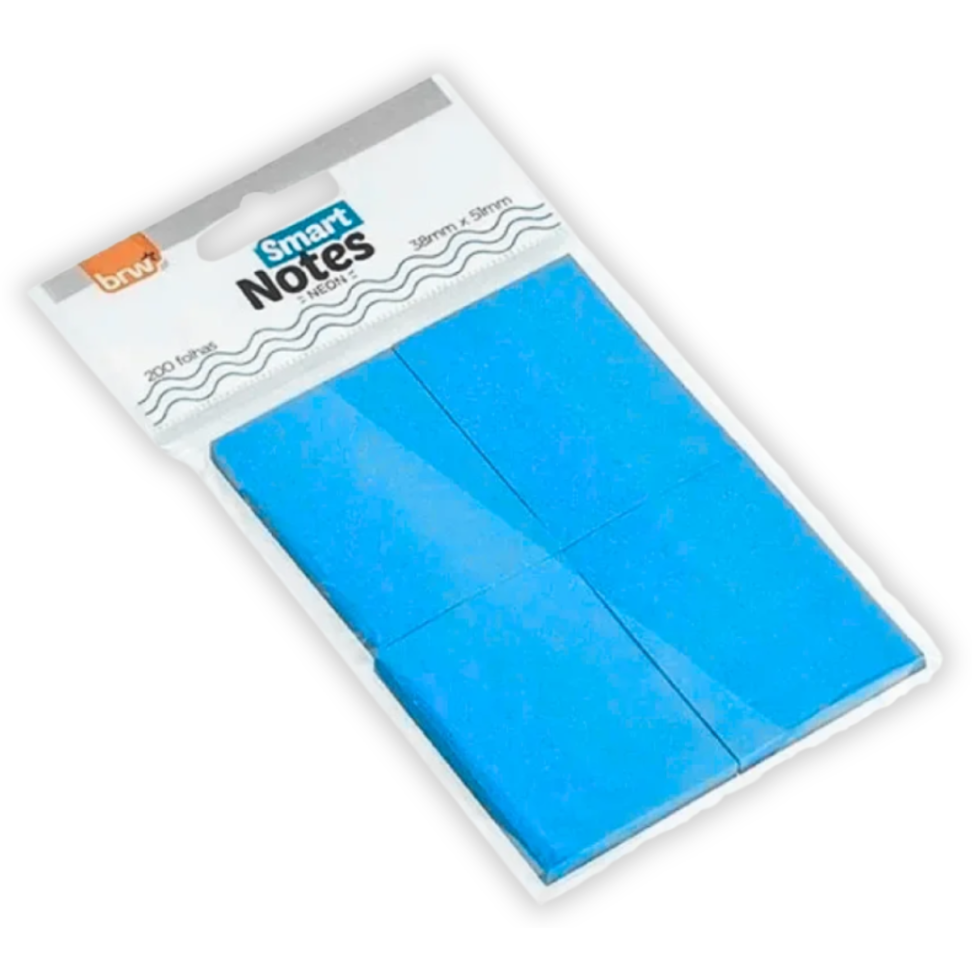 Bloco Smart Notes 4 Blocos 38mm x 51mm Neon 200 Folhas BRW