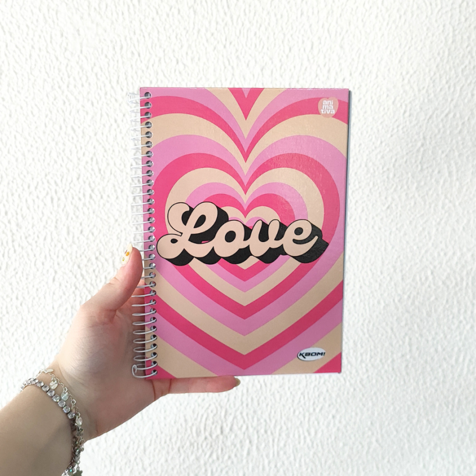 Caderno com Espiral Pequeno 1/4 KBom! Feminino Animativa - #1