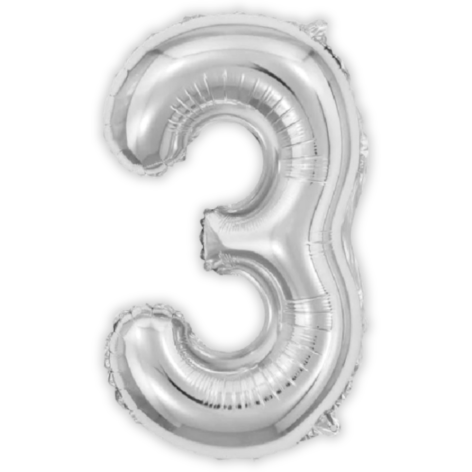 Balão Metalizado 40cm Número 3 Make+ - #3