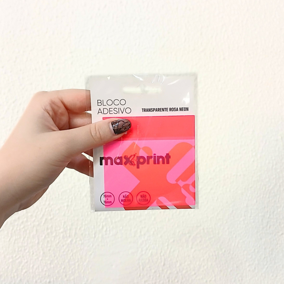 Bloco Adesivo Transparente 76mm x 76mm Neon Maxprint - #6