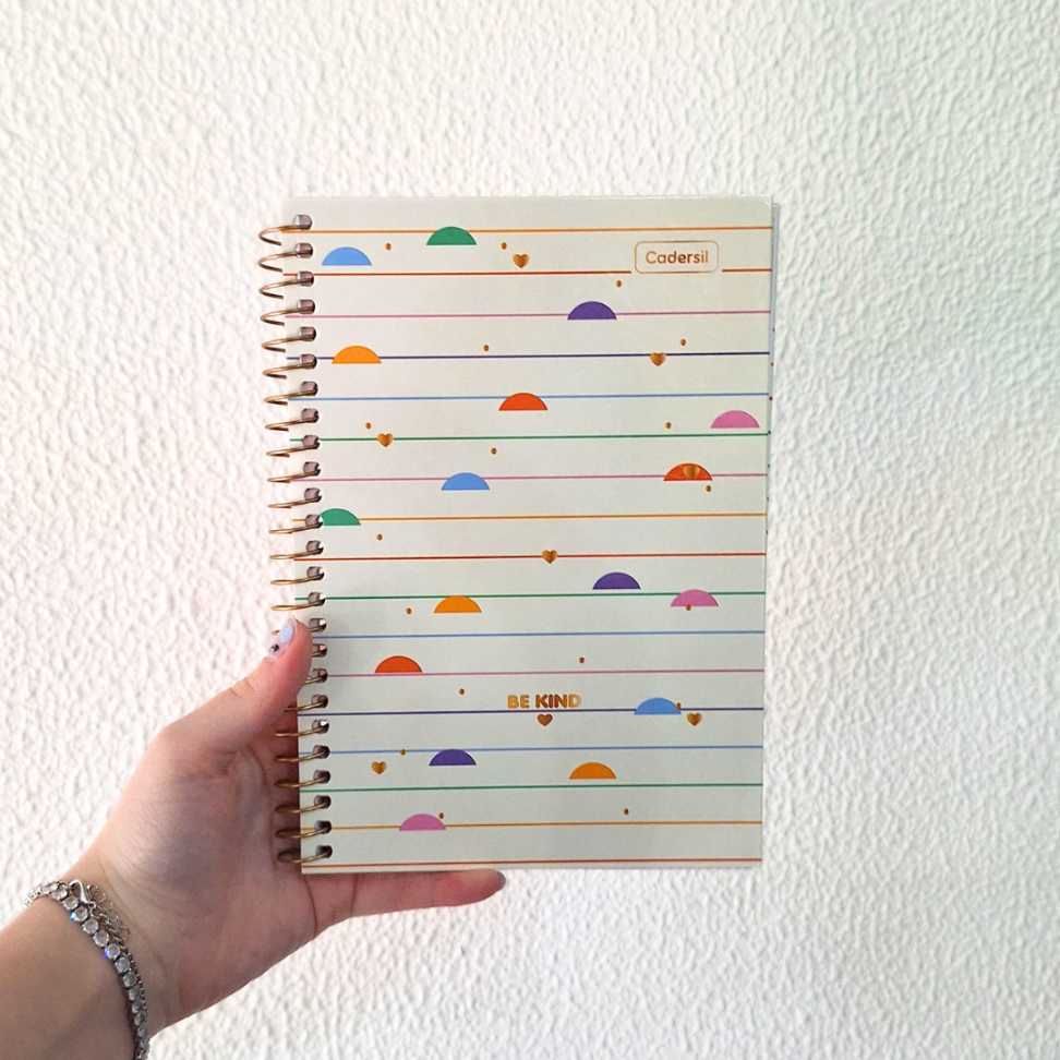 Caderno com Espiral Pequeno 1/4 Be Kind Cadersil - #6