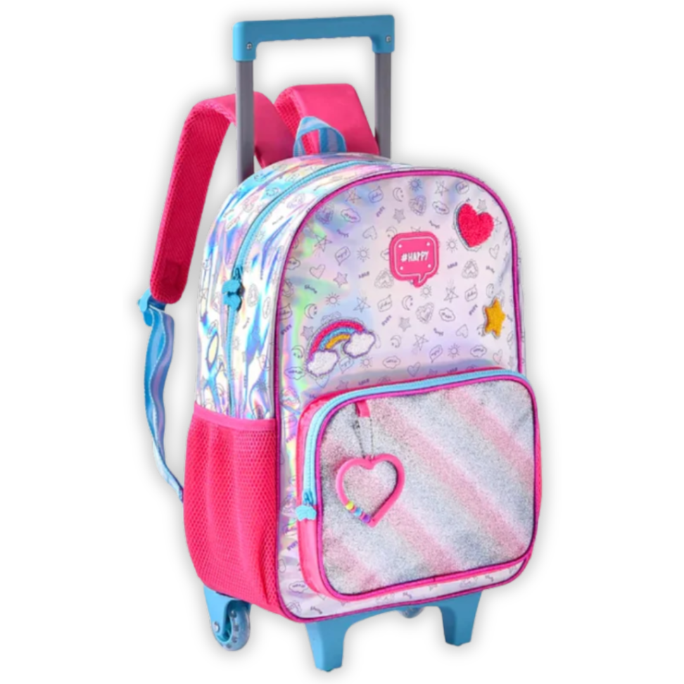 Kit Mochila de Rodas + Lancheira Térmica + Estojo Duplo Happy Clio - #1