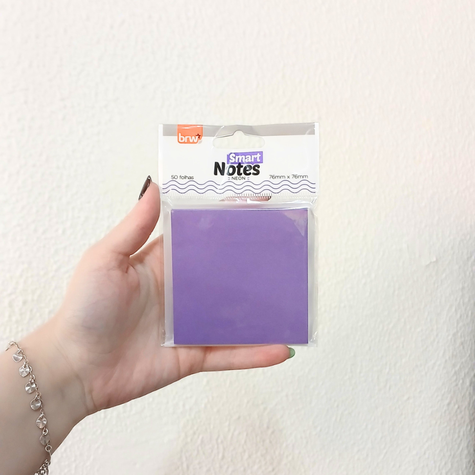 Bloco Smart Notes 76mm x 76mm Roxo Neon 50 Folhas BRW - #3