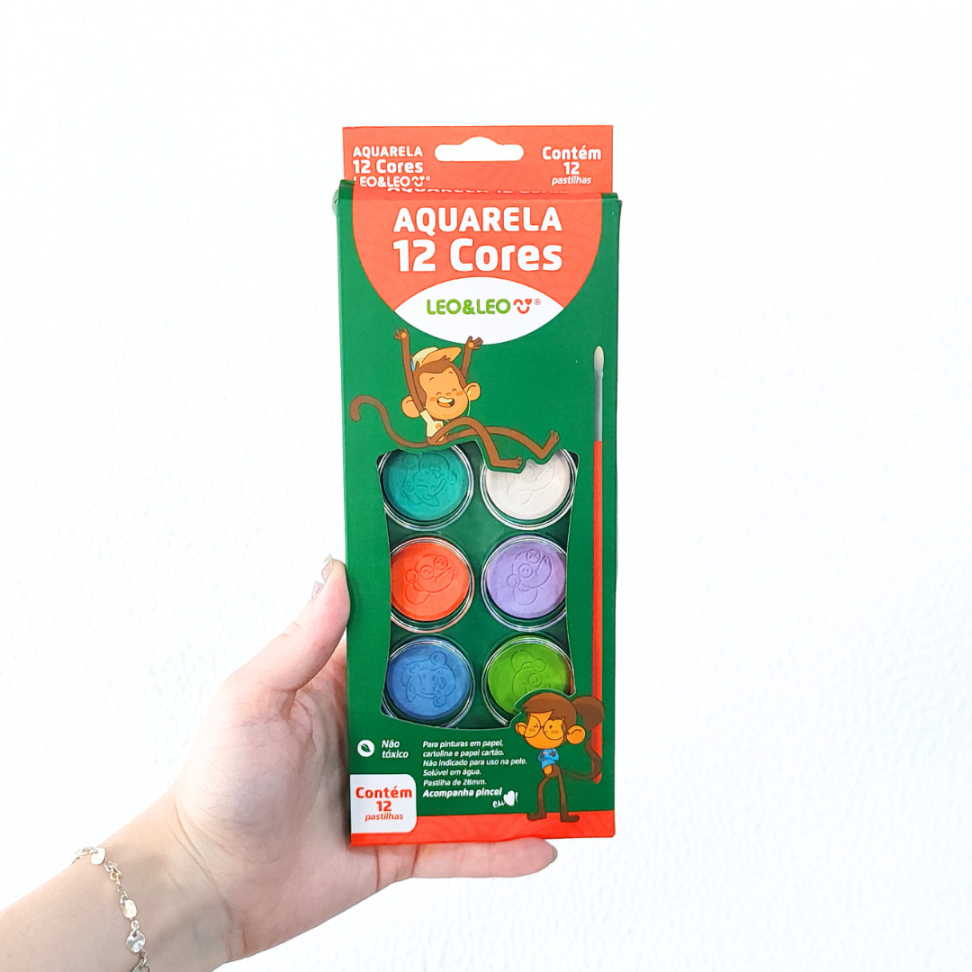 Aquarela Escolar 12 Cores + 1 Pincel Leo e Leo - #4
