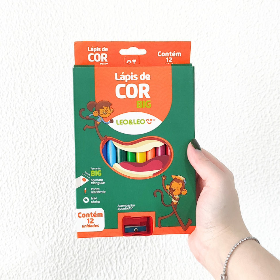 Lápis de Cor Big 12 Cores + 1 Apontador Simples Leo e Leo - #3