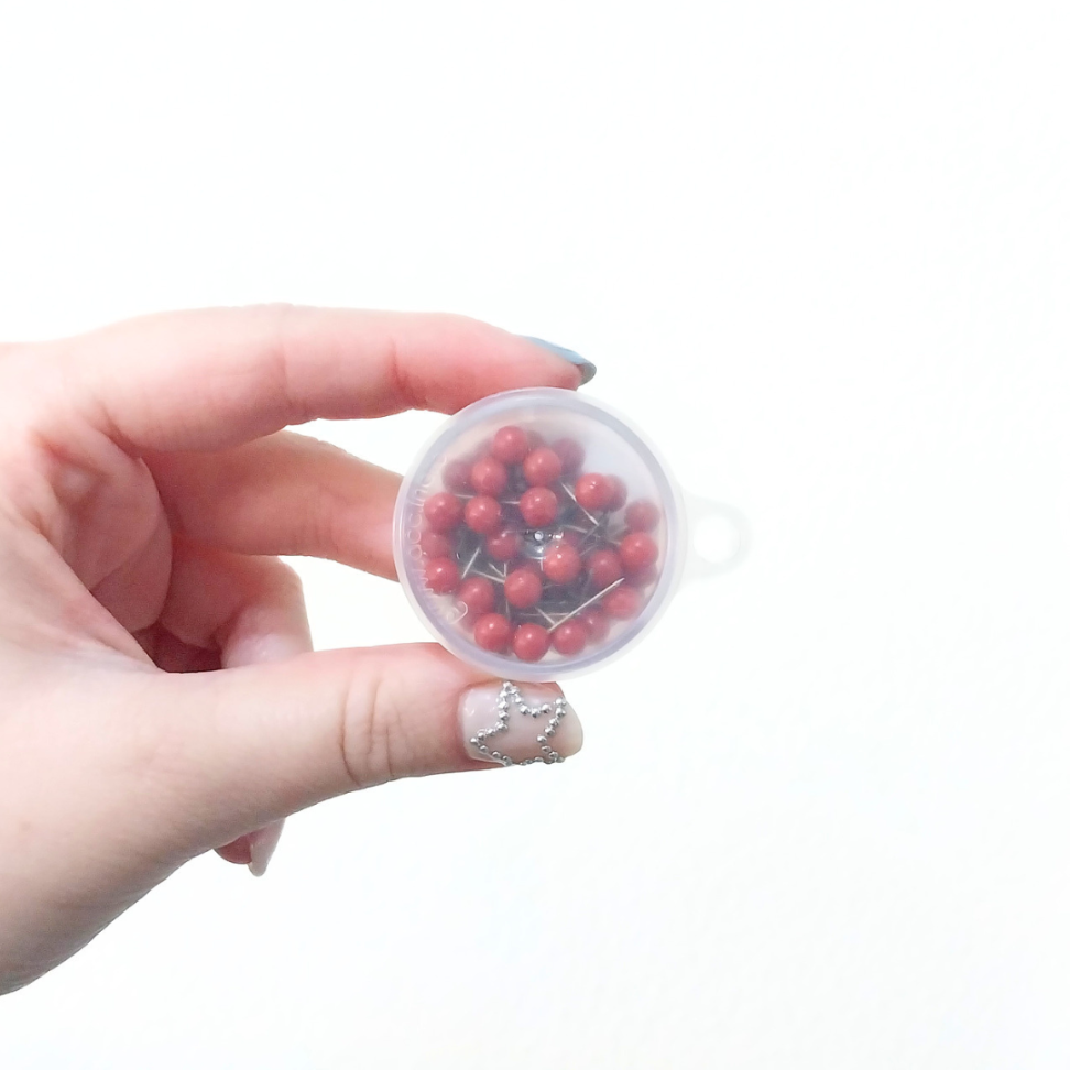 Alfinete para Mapa Tipo Bola Vermelho 5mm 50 Unidades ACC