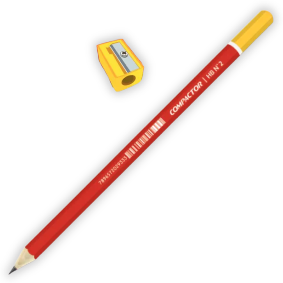 Lápis de Cor 12 Cores + 1 Lápis Grafite + 1 Apontador Simples Neo-Pen Compactor