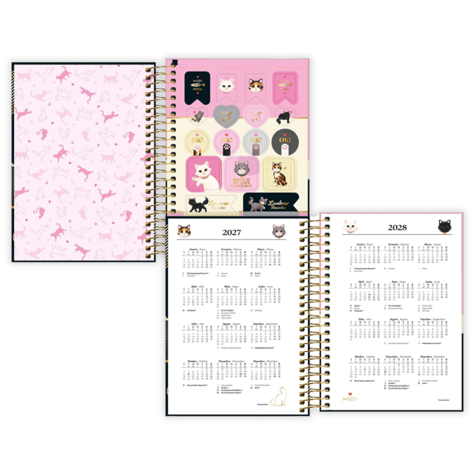 Agenda com Espiral Diária Mini Purrfect Cats 2027 Tilibra - #5