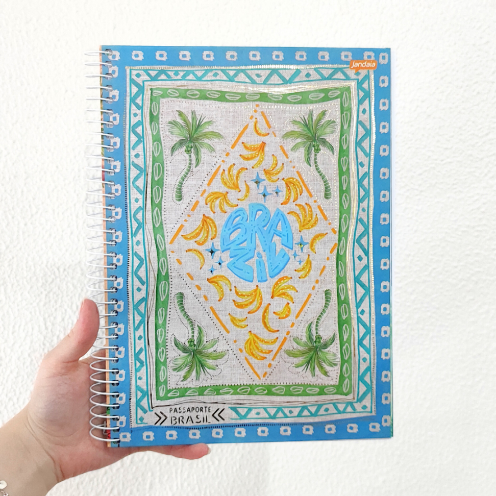 Caderno com Espiral Universitário Passaporte Brasil 10 Matérias Jandaia - #1
