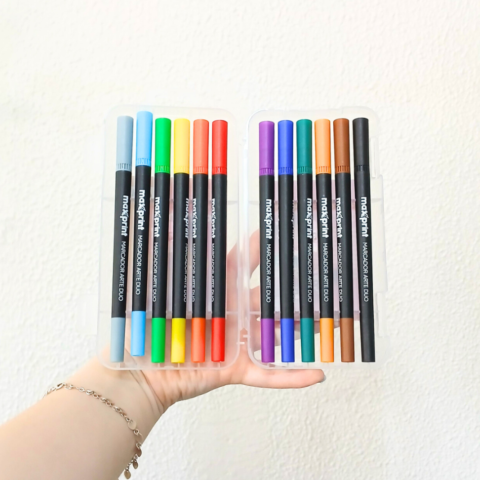 Marcador Artístico Arte Duo Brush 12 Cores Maxprint - #4