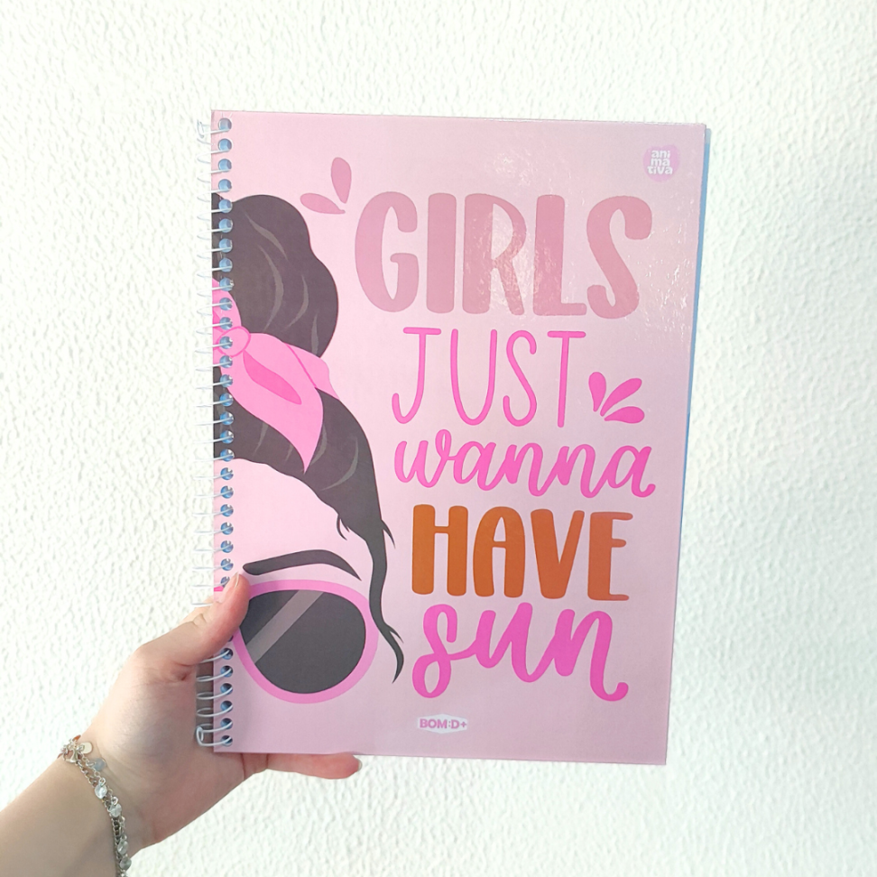 Caderno com Espiral Universitário Bom D+ Feminino 1 Matéria Animativa - #13