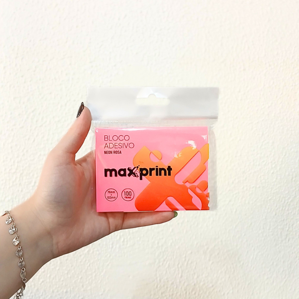 Bloco Adesivo 76mm x 102mm Neon 100 Folhas Maxprint - #11