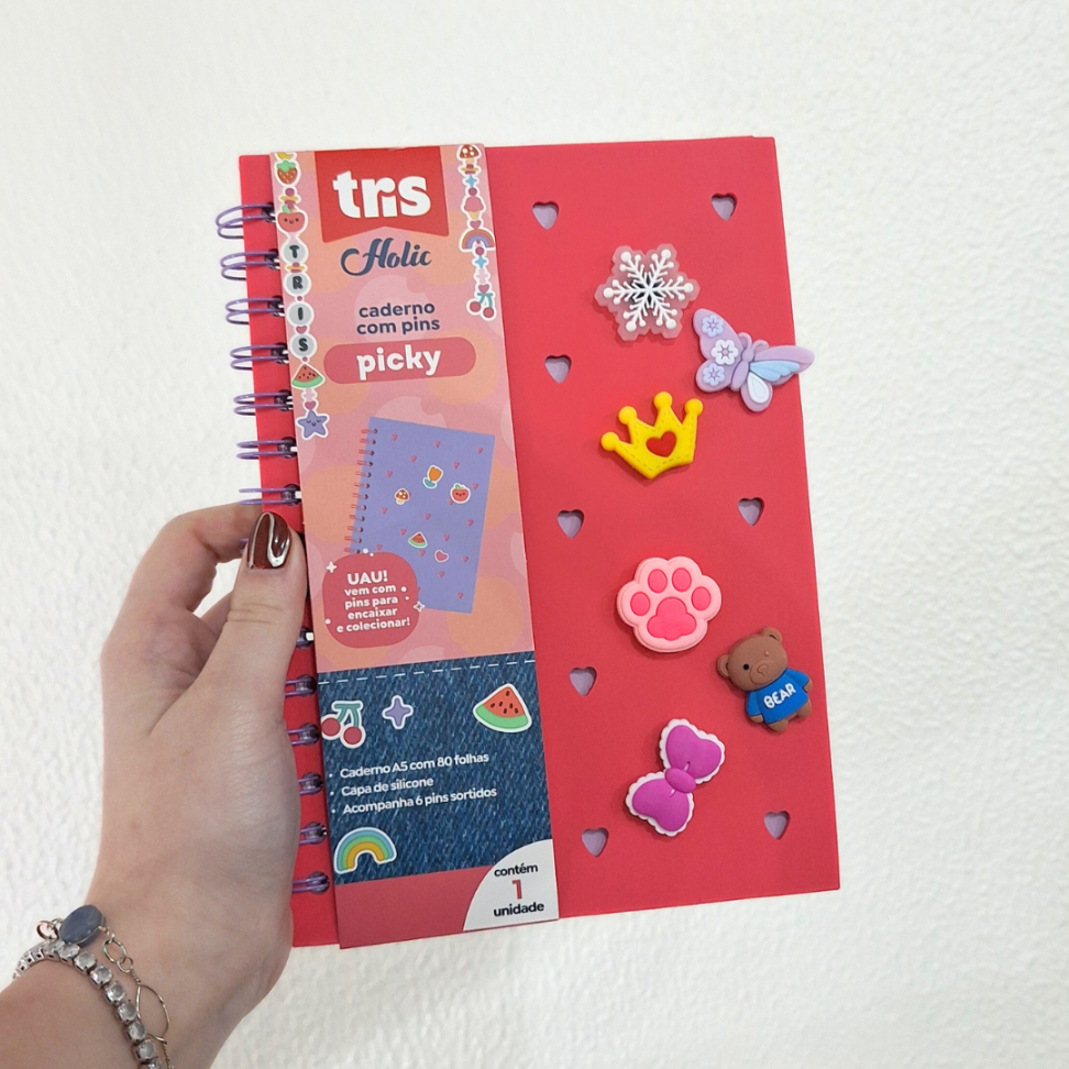 Caderno com Espiral A5 Picky Charm Holic Tris - #7