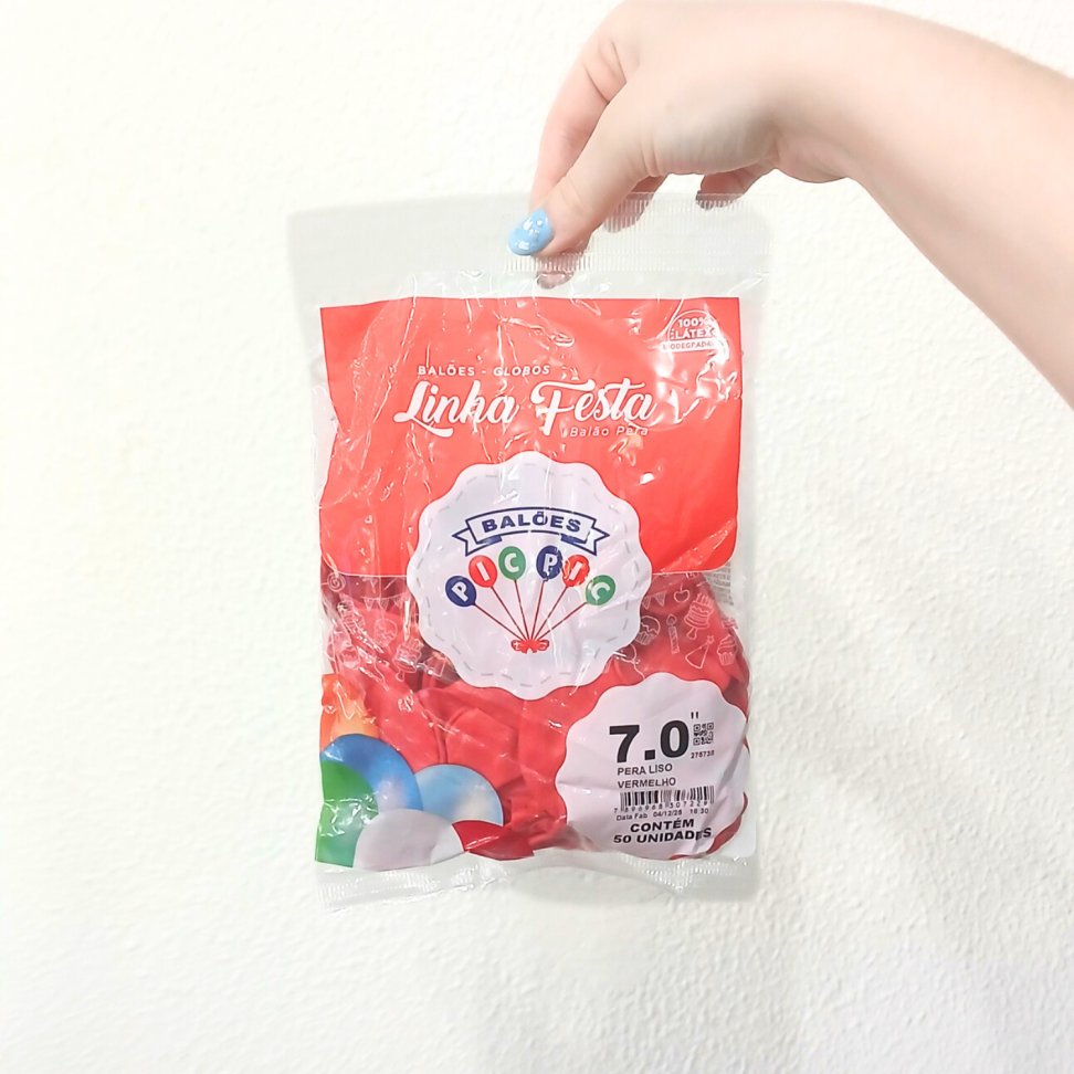 Balões Pera Liso Vermelho N.7 50 Unidades Granfesta Pic Pic - #3