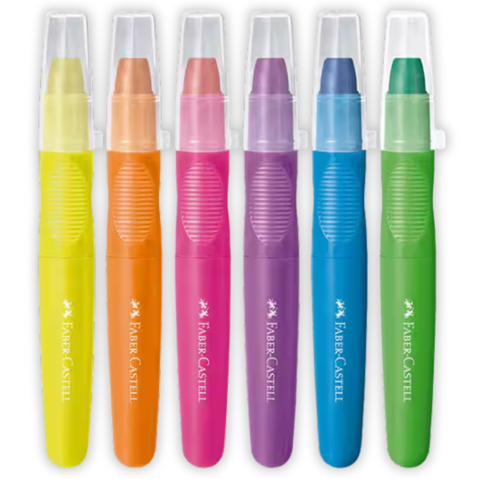 Giz de Cera Retrátil Super Macio 6 Cores Neon Little Creatives Faber-Castell - #2