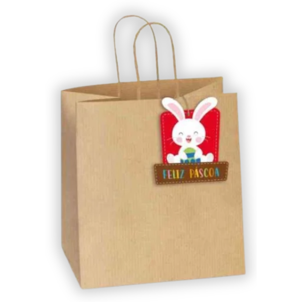 Sacola Kraft Páscoa Tag 27,5cm x 22cm x 16cm Chocomundo Packpel - #2