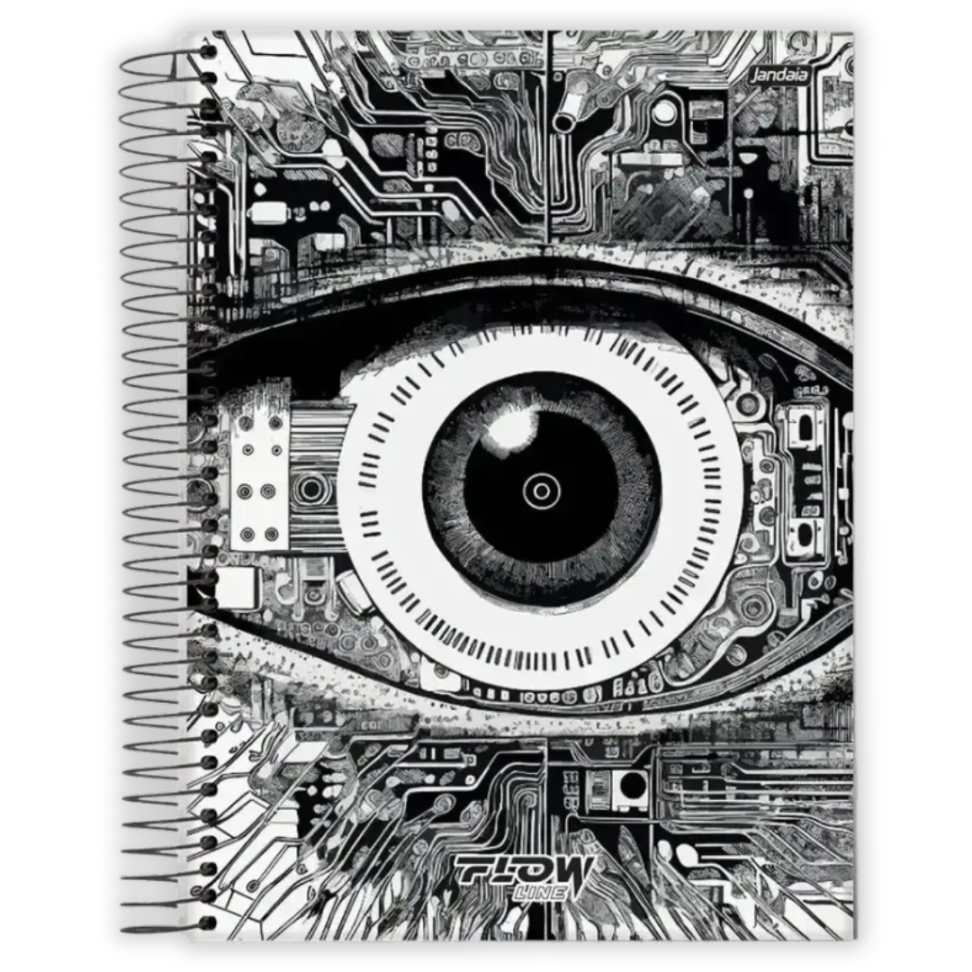 Caderno com Espiral Universitário Flow Line 1 Matéria Jandaia - #1