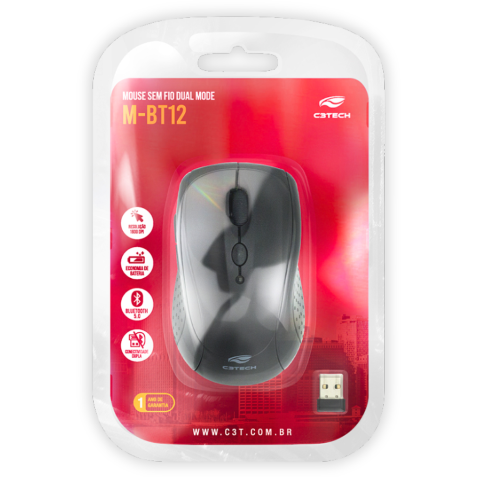 Mouse sem Fio Dual Mode M-BT12 C3Tech - #4