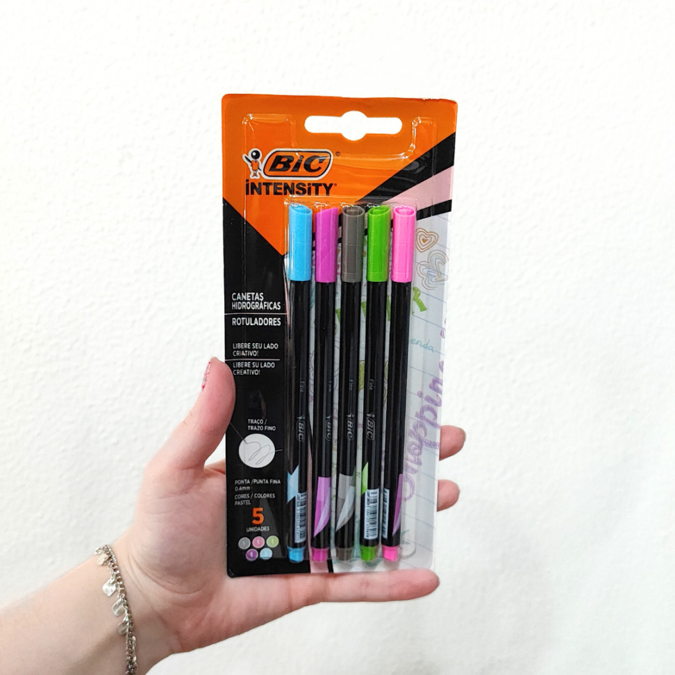 Kit Canetas Hidrográficas Intensity 5 Cores Pastel 0.4 Bic - #1
