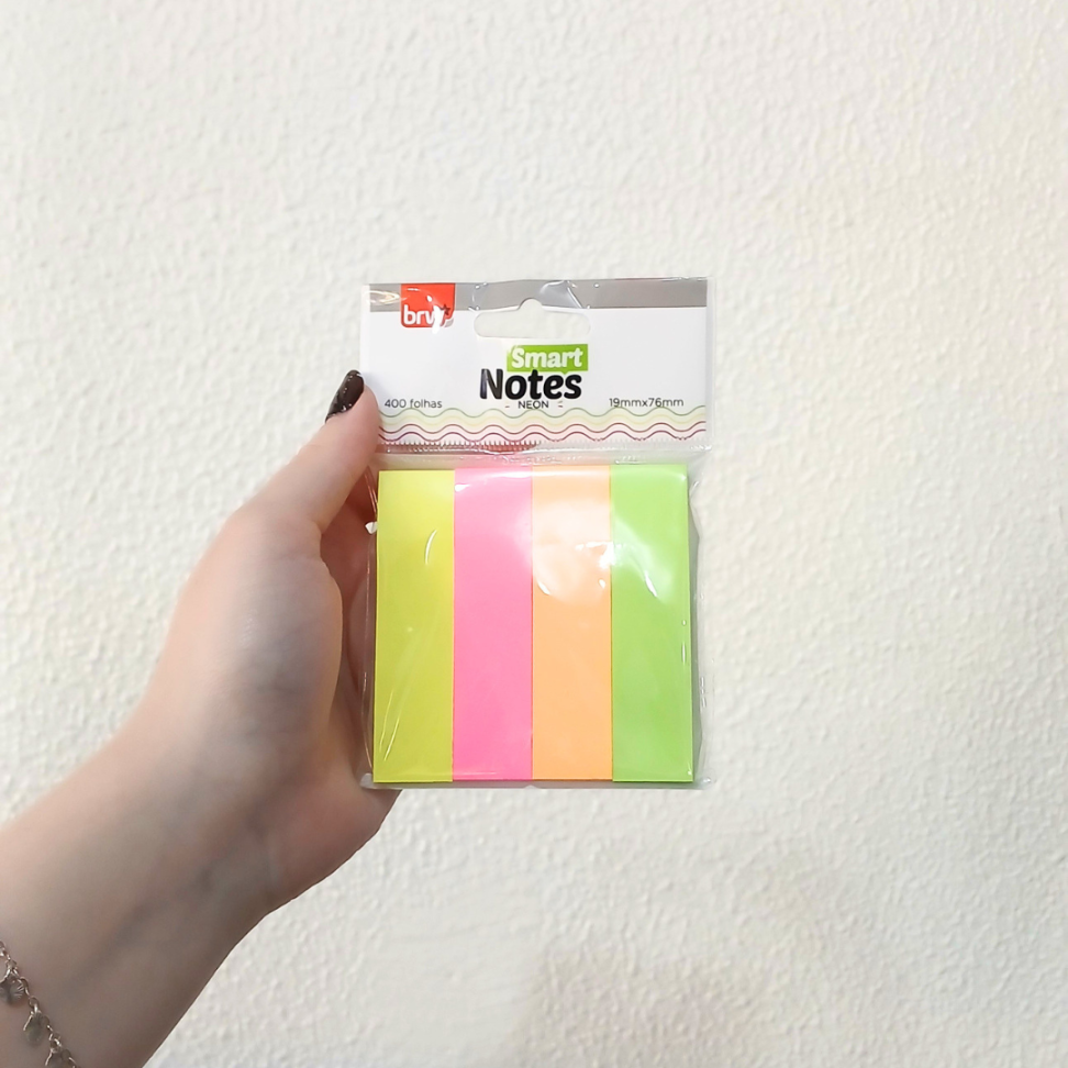Blocos Smart Notes 19mm x 76mm 4 Cores Neon BRW