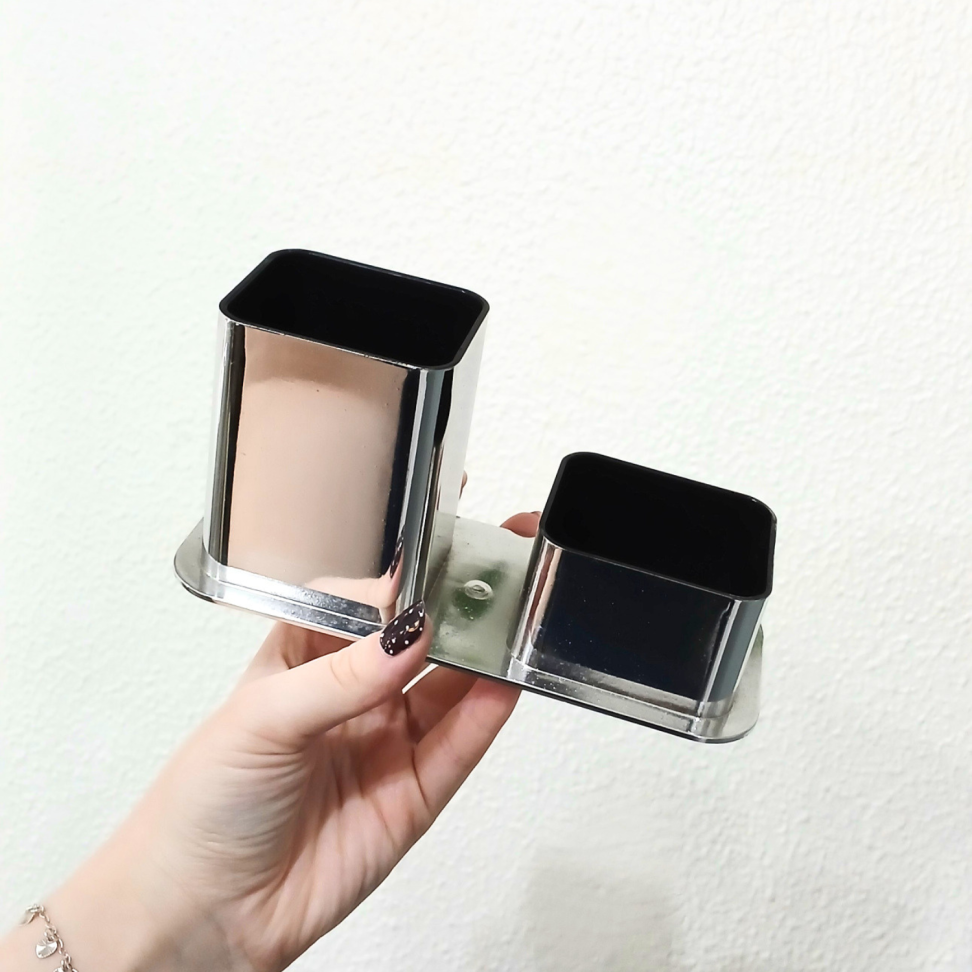 Porta Canetas Duplo Acrílico Linha Metais Color Dello - #5