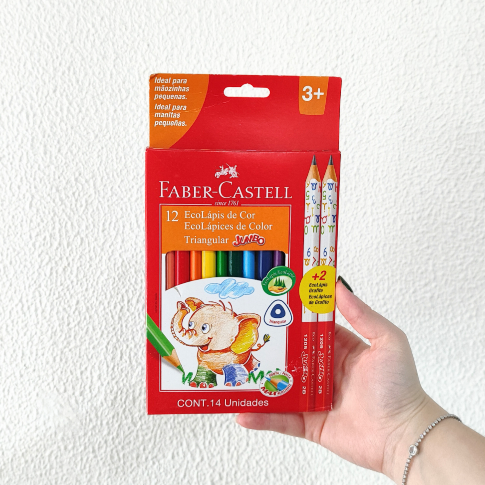 Lápis de Cor Eco 12 Cores + 2 Lápis de Escrever Jumbo Faber-Castell - #3