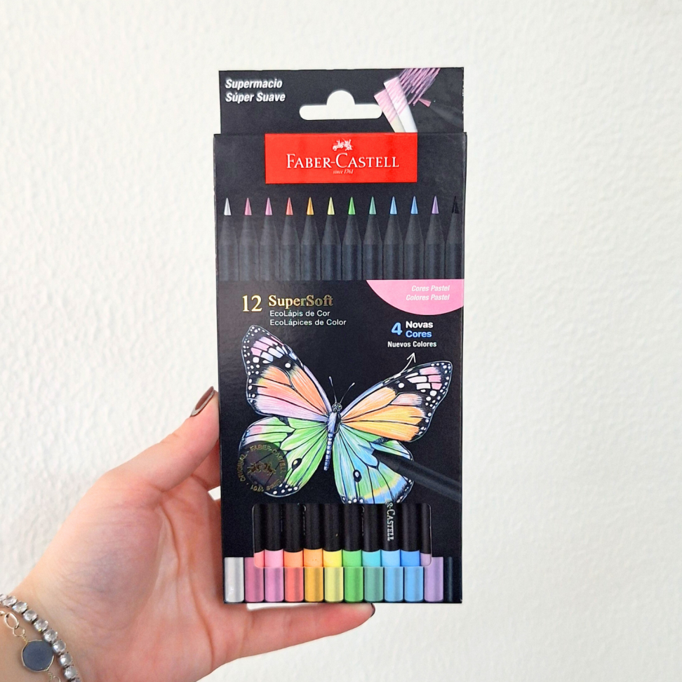 Lápis de Cor Eco SuperSoft 12 Cores Pastel Faber-Castell - #1