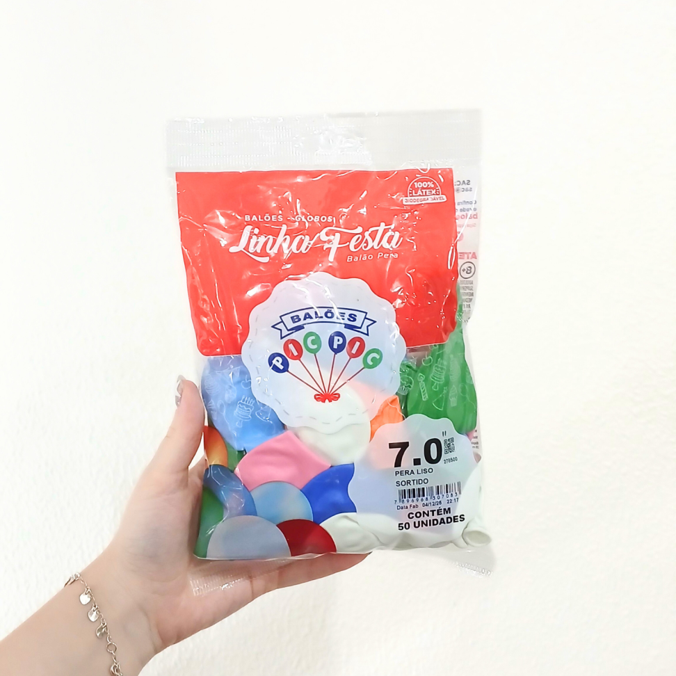 Balões Pera Liso Sortido N.7 50 Unidades Granfesta Pic Pic - #3