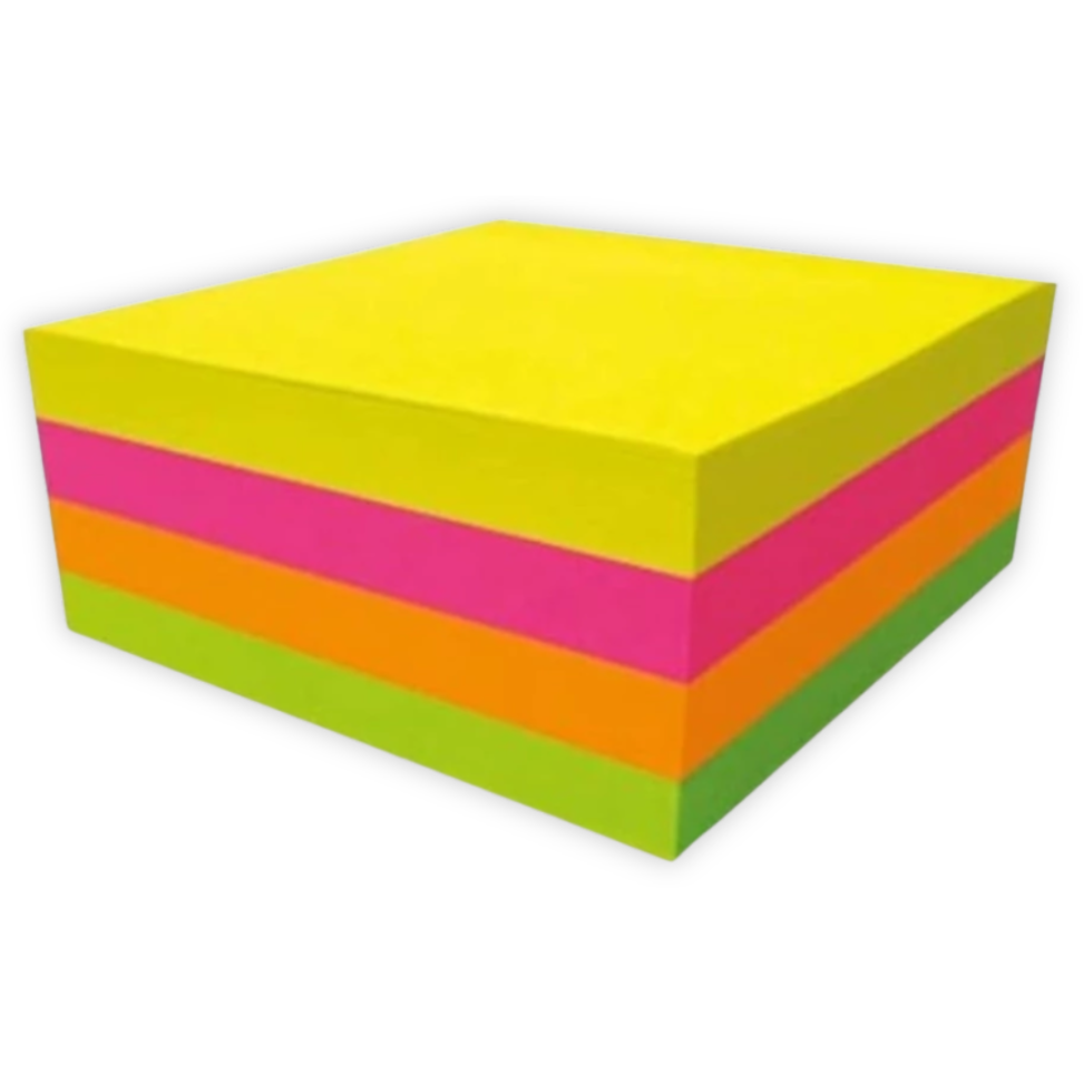 Blocos Smart Notes 76mm x 76mm 4 Cores Cube Neon BRW