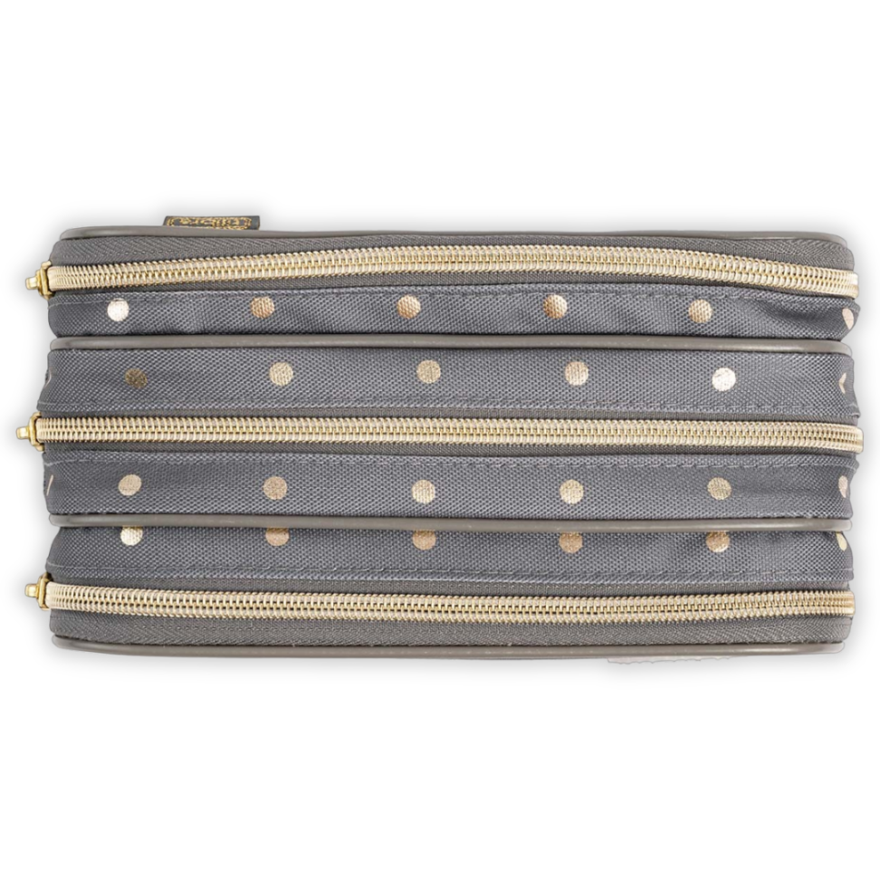 Estojo Triplo Listras e Poás Metalizado Académie Tilibra - #1