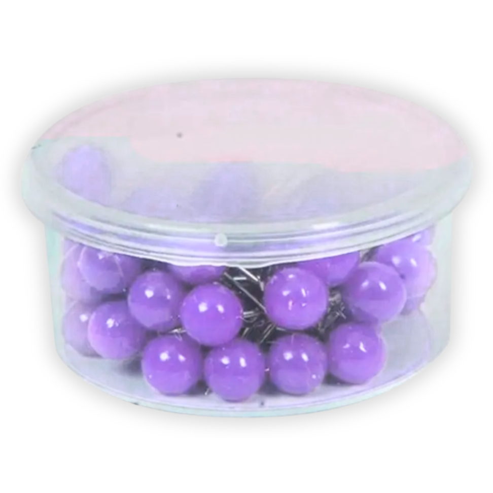 Alfinete para Mapa Tipo Bola Lilás 5mm 50 Unidades ACC