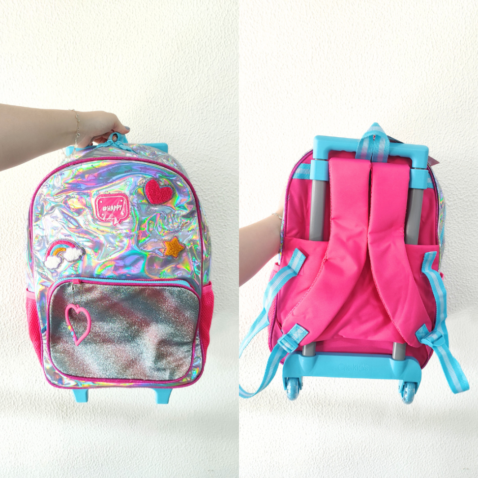 Kit Mochila de Rodas + Lancheira Térmica + Estojo Duplo Happy Clio - #1