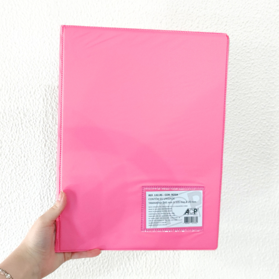 Pasta Catálogo 20 Sacos com Visor Rosa ACP - #2