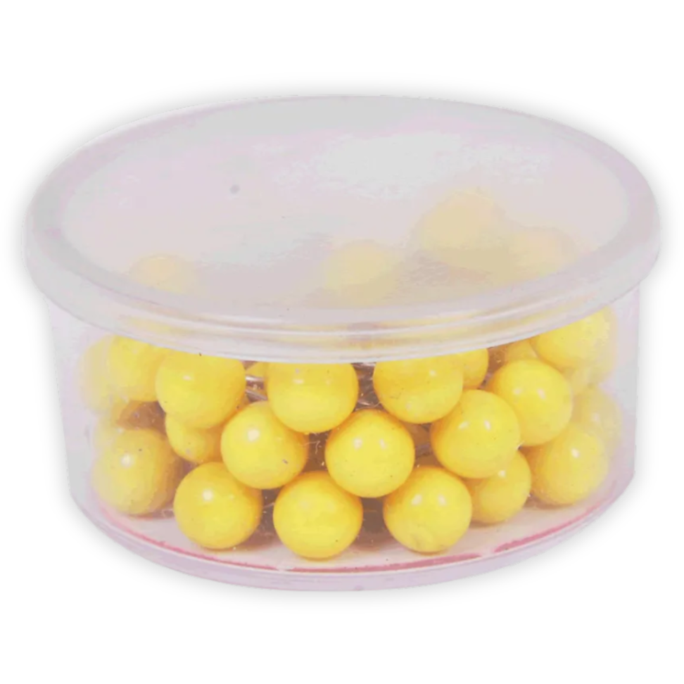 Alfinete para Mapa Tipo Bola Amarelo 5mm 50 Unidades ACC