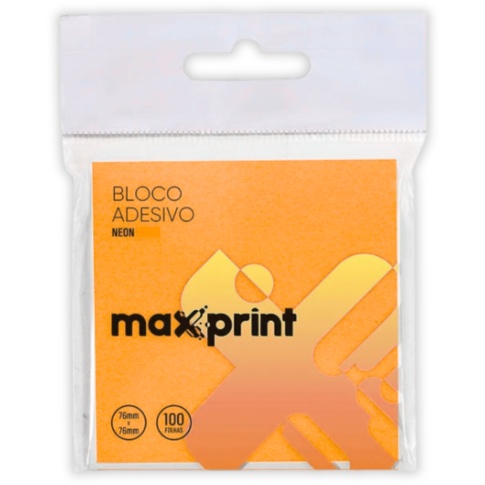 Bloco Adesivo 76mm x 76mm Neon 100 Folhas Maxprint - #3