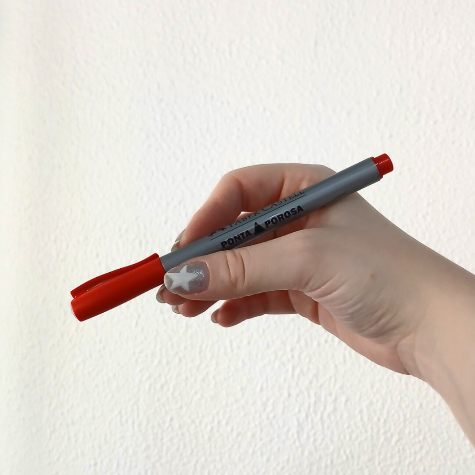 Caneta Hidrográfica Ponta Porosa Soft Vermelha Faber-Castell - #2