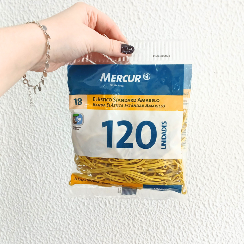 Atilhos Elásticos Amarelo Standard 120 Unidades Mercur - #3