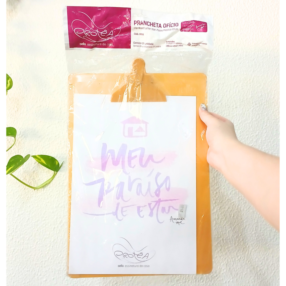 Prancheta Milimetrada Ofício Acrílico Dourada Protêa Dello - #2