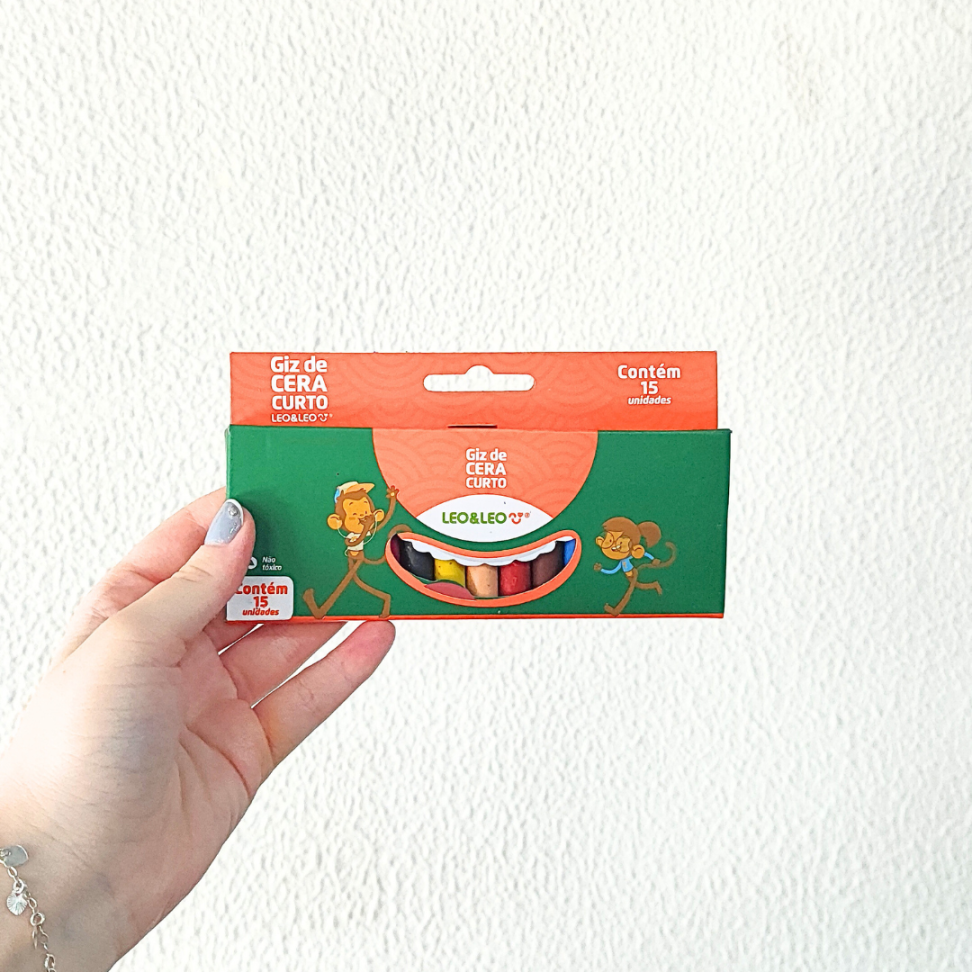 Giz de Cera Curto 15 Cores Leo e Leo - #1