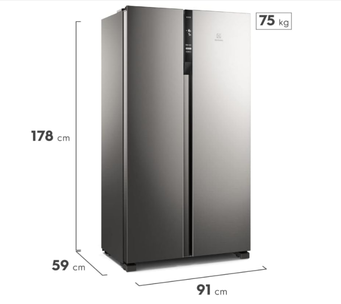 Geladeira Electrolux frost free side by Inox Look 435l autoSense SBS IS4S - #6