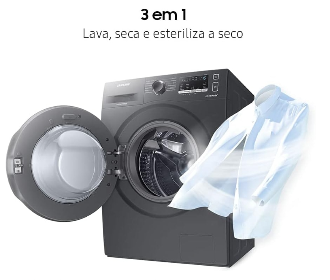 Lava e Seca Samsung WD11A com Ecobubble WD11A4453BX Inox Look 11/7kg 127V - #1