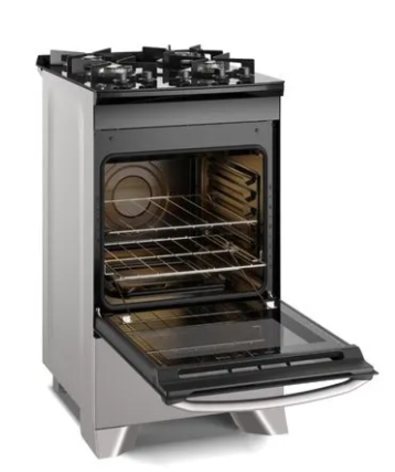 Fogão 4 bocas Electrolux Prata Efficient com Mesa de Vidro, Tripla Chama e VaporBake (FE4GS) - Bivolt - #1