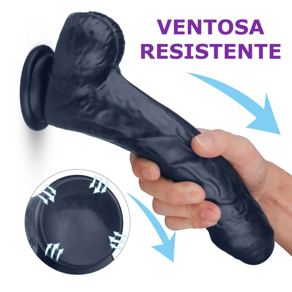 Prótese Silicone com Ventosa Martin G - Preto - 24cm - #4