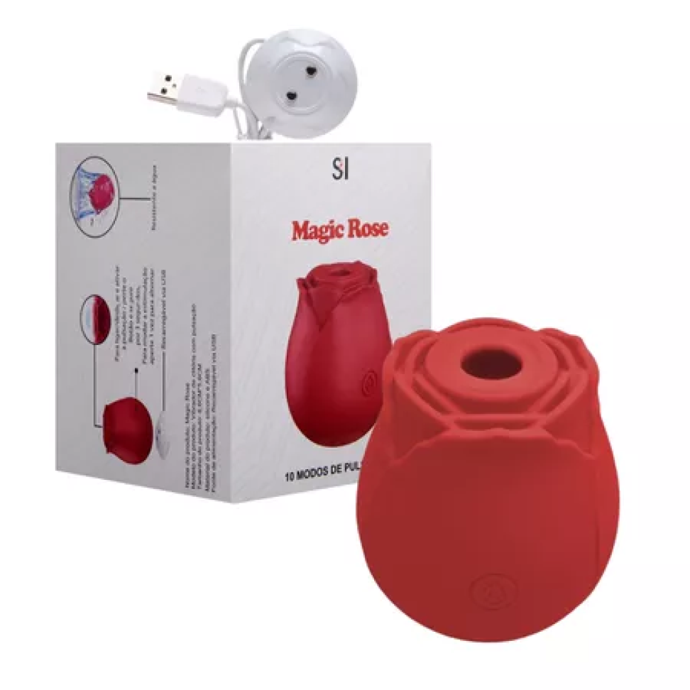 Estimulador Com Pulsação Formato De Rosa Magic Rose SI